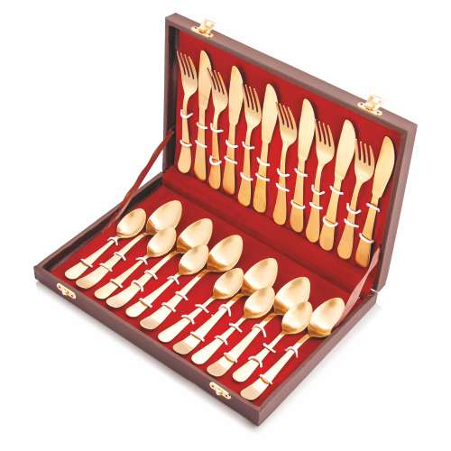 24pcs Matt Gold Cutlery Set